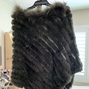 Rabbit fur poncho